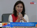NTG: Robredo, nag-aalala sa posibleng epekto ng pananalita ni Duterte