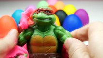 LEARN COLORS FOR KIDS in english w_ Play Doh Surprise Eggs Toys TMNT Ninja Turtles Mickey Frozen