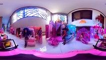 360 Video - BARBIE and KEN Dolls Beach Cruiser Vehicle Tour to Dollhouses-OgFE