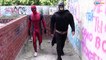 Spiderman vs Batman & Deadpool w/ Superhero Epic Fight Funny Superheroes IRL