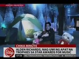 24 Oras: Alden Richards, nag-uwi ng apat na trophies mula sa Star Awards for Music