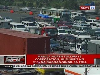 QRT: Manila North Tollways Corporation, humirit ng 21% na dagdag-singil sa toll