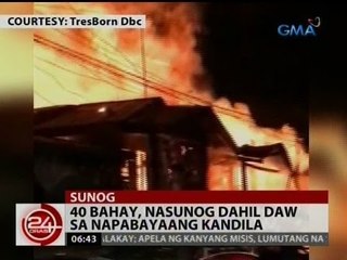 24 Oras: 40 bahay, nasunog dahil daw sa napabayaang kandila