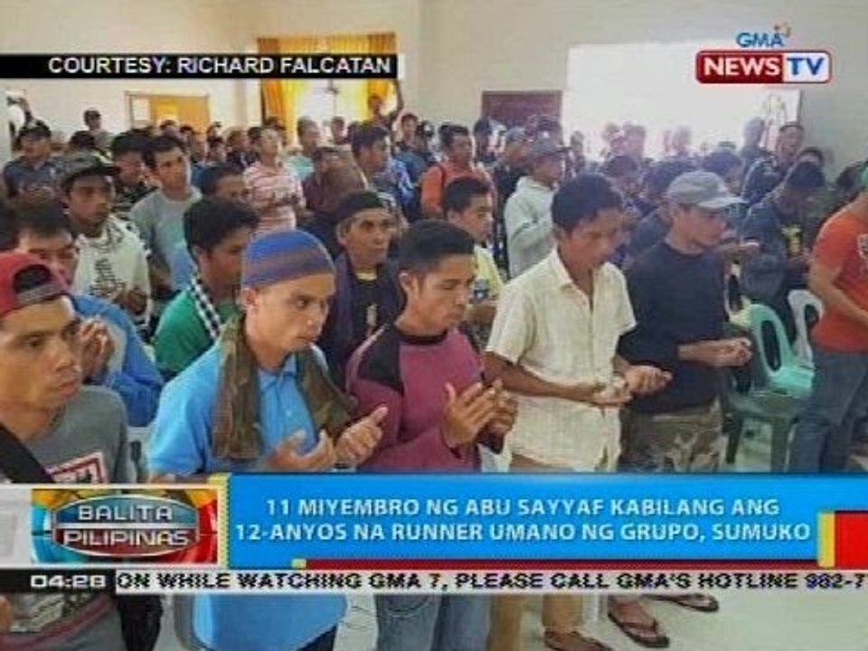 11 miyembro ng Abu Sayyaf kabilang ang 12-anyos na runner umano ng grupo, sumuko