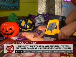 24 Oras: Ilang costume at laruang pang-Halloween, may mga sangkap na peligroso sa kalusugan