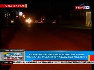 Babae, patay matapos mabagok nang tumilapon mula sa sinasakyang multicab