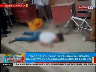 Grade 6 pupil, patay sa pananaksak umano ng dalawang kaeskwaleng menor de edad din