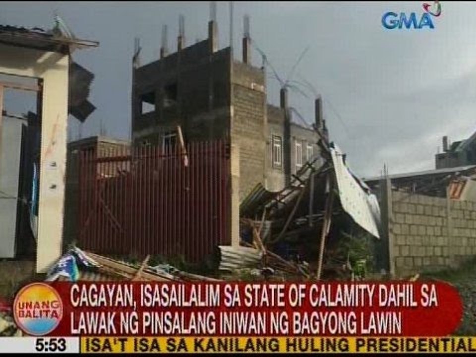 UB: Cagayan, isasailalim sa state of calamity dahil sa lawak ng pinsalang iniwan ng bagyong Lawin