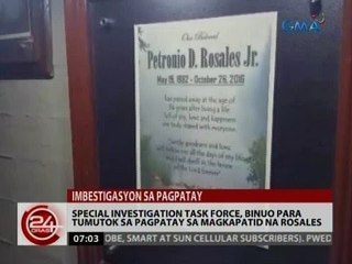 Special investigation task force, binuo para tumutok sa pagpatay sa magkapatid na Rosales