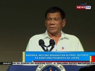 Amerika, muling binanatan ni Pres. Duterte sa kanyang pagbisita sa Japan
