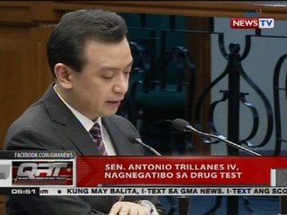 QRT: Sen. Antonio Trillanes IV, nagnegatibo sa drug test