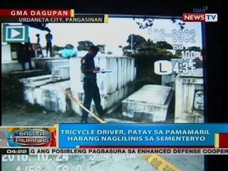 Tricycle driver, patay sa pamamaril habang naglilinis sa sementeryo