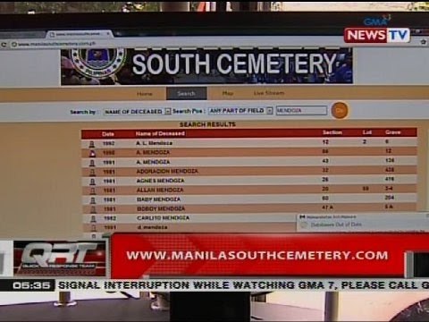 QRT: Mga puntod sa Manila South Cemetery, pwedeng hanapin sa website