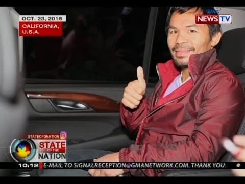 Sen. Manny Pacquiao, sumabak agad sa pag-eensayo sa Amerika para sa kanyang laban sa Nobyembre