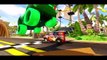 Nursery Rhymes Songs ★ GREEN MCQUEEN CARS COLORS with HULK ★ Wheels On The Bus Go Round and Round