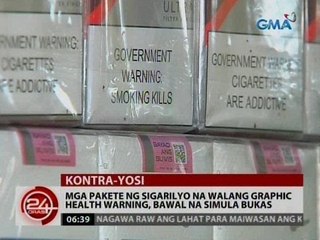 Mga pakete ng sigarilyo na walang graphic health warning, bawal na simula bukas