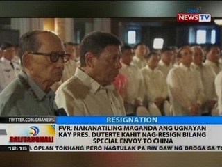 BT: FVR, nananatiling maganda ang ugnayan kay Pres. Duterte