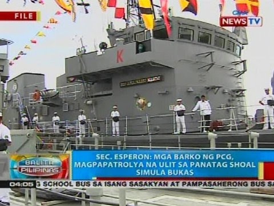 Sec. Esperon: Mga barko ng PCG, magpapatrolya na ulit sa Panatag Shoal, simula bukas