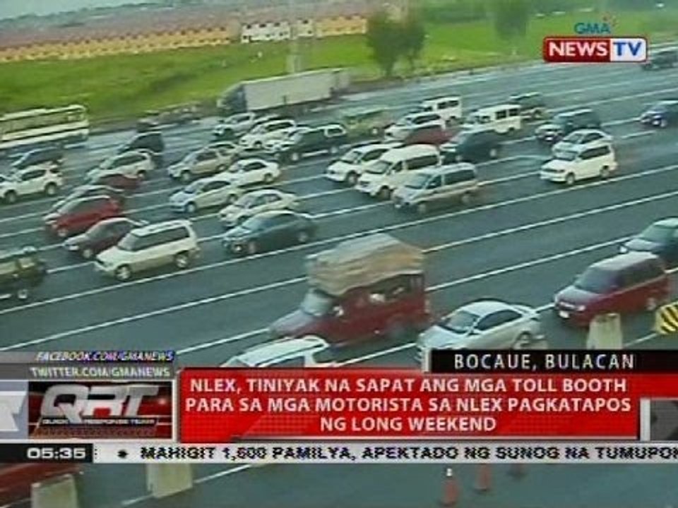 NLEX, tiniyak na sapat ang mga toll booth para sa mga motorista sa NLEX pagkatapos ng long weekend