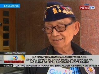 FVR, nagbitiw bilang special envoy to China dahil daw ginawa na ng ilang opisyal ang kanyang trabaho