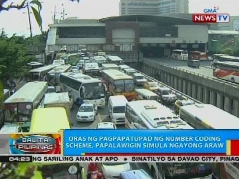 Oras ng pagpapatupad ng number coding scheme, papalawigin simula ngayong araw