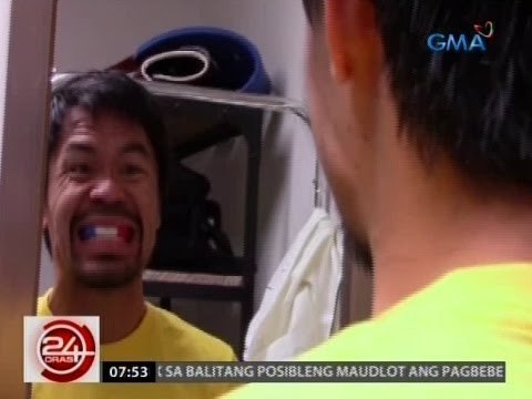24 Oras: Mouthpiece na gagamitin ni Pacman sa laban, may logo ng Senado