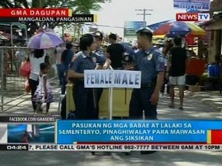 Pasukan ng mga babae at lalaki sa sementeryo, pinaghiwalay para maiwasan ang siksikan