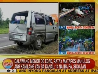 UB: 2 menor de edad, patay matapos mahulog ang kanilang van sa kanal sa Malvar, Batangas