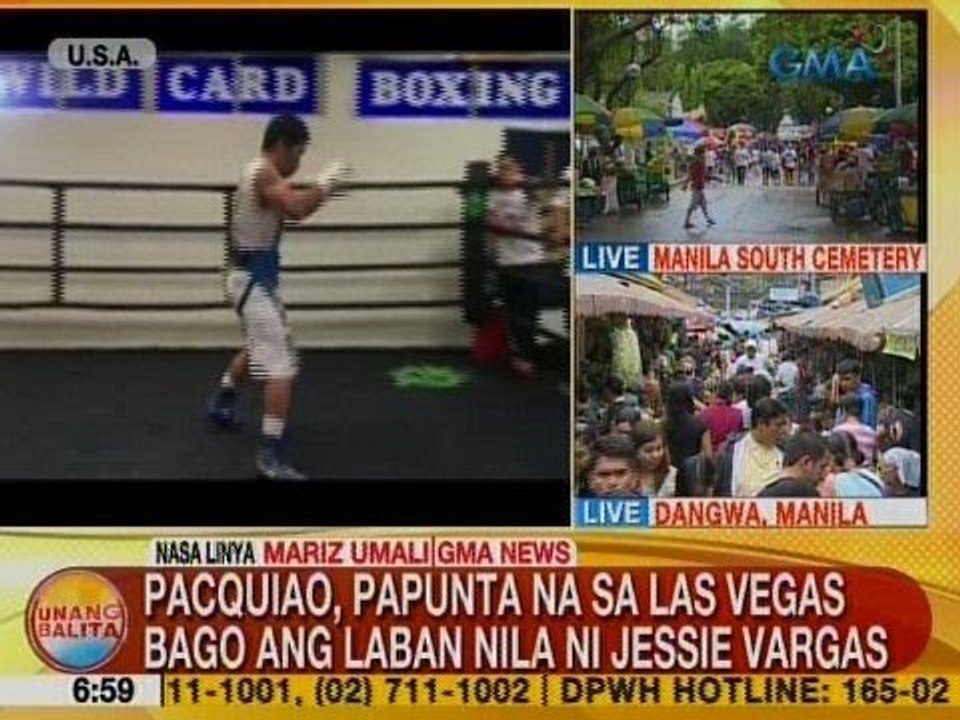 UB: Sen. Manny Pacquiao, papunta na sa Las Vegas bago ang laban nila ni Jessie Vargas