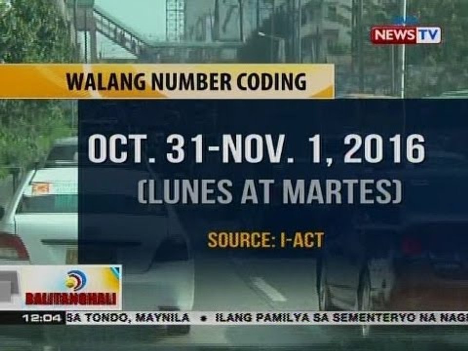 BT: Number coding, suspendido hanggang bukas