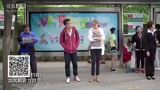 Girl and Boy Fight in the Bus Stop