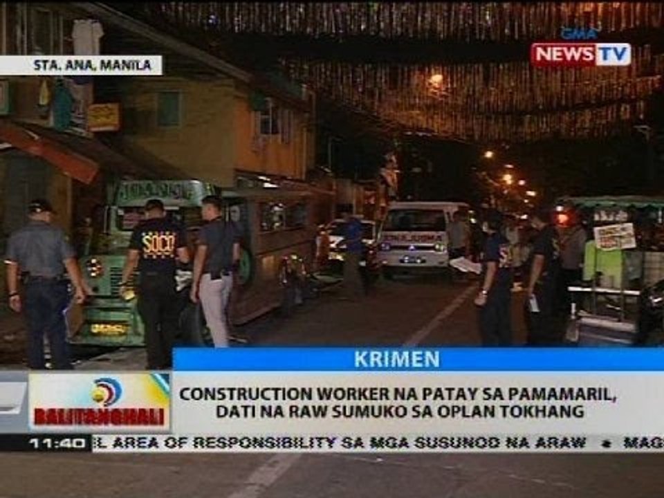 Construction worker na patay sa pamamaril, dati na raw sumuko sa Oplan Tokhang