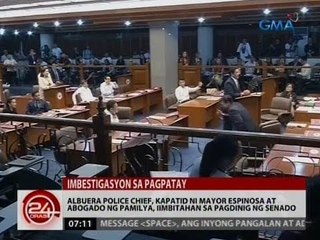 Albuera Police chief, kapatid ni Mayor Espinosa at abogado, iimbitahan sa pagdinig ng Senado