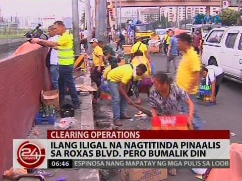 24 Oras: Ilang iligal na nagtitinda pinaalis sa Roxas Blvd. pero bumalik din