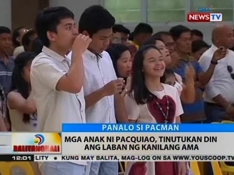 BT: Mga anak ni Pacquiao, tinutukan din ang laban ng kanilang ama