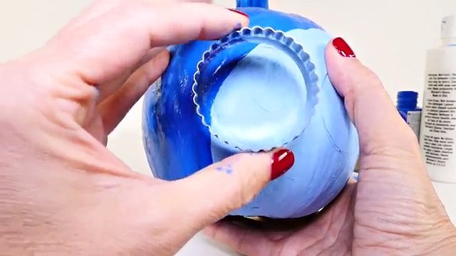 Painting Inside Out Halloween Pumpkin - Disney Pixar Sadness How To DIY Arts & Crafts