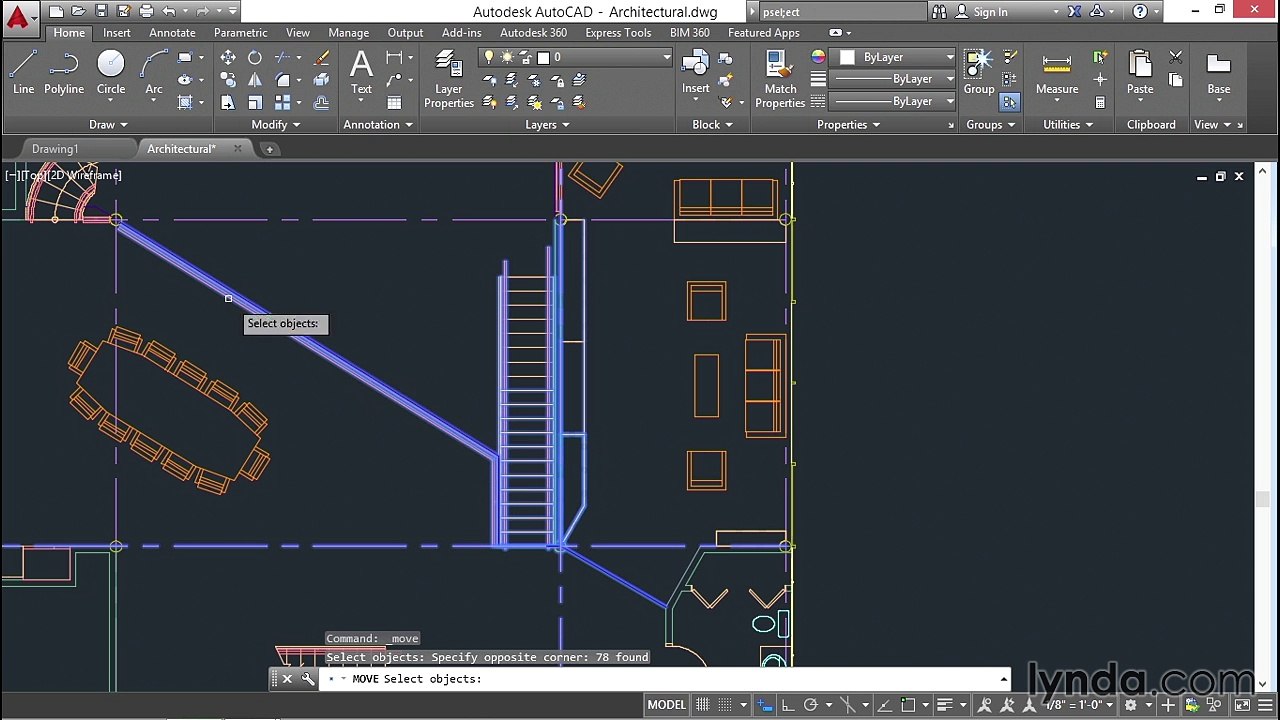 26 Selecting objects (AutoCAD 2016 Essential Training)