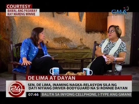 Sen. De Lima, inaming nagka-relasyon sila ng dati niyang driver-bodyguard na si Dayan