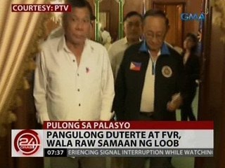 24 Oras: Pang. Duterte at FVR, wala raw samaan ng loob