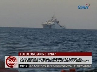 Ilang Chinese official, nagtungo sa Zambales para tulungan daw ang mga mangingisdang Pinoy