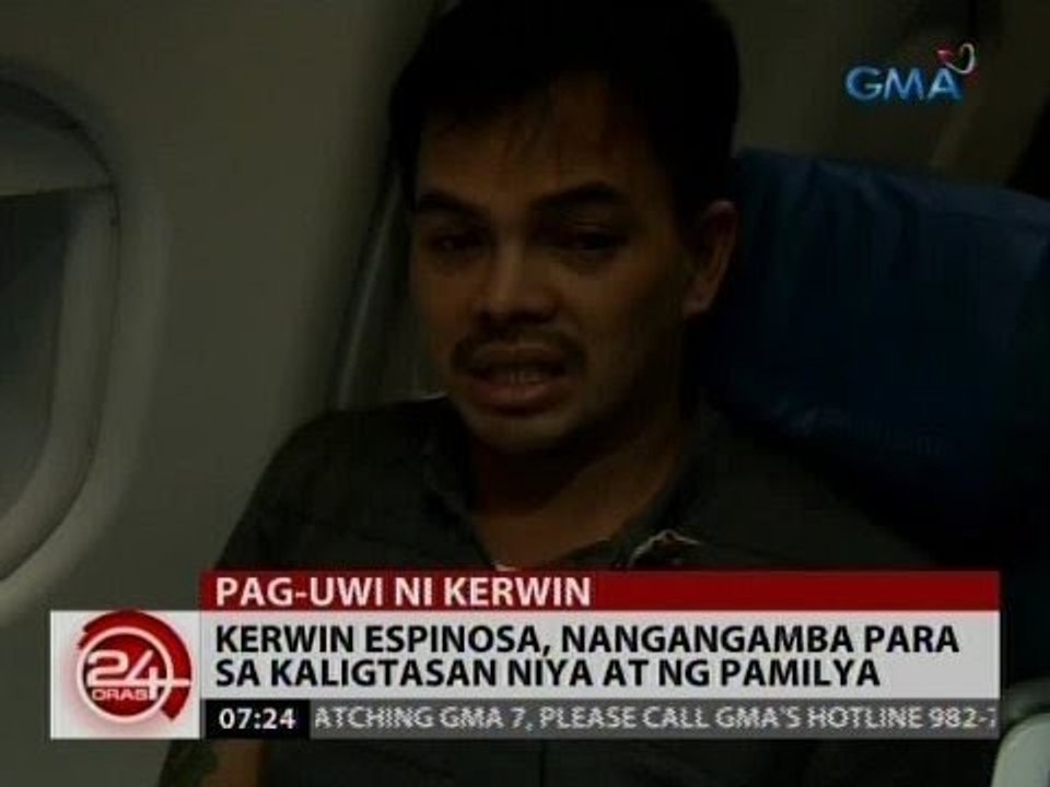 24 Oras: Kerwin Espinosa, nangangamba para sa kaligtasan niya at ng pamilya