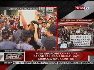 Mga grupong kontra at pabor sa hero's burial kay Marcos, nagkainitan