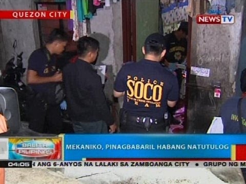BP: Mekaniko, pinagbabaril habang natutulog
