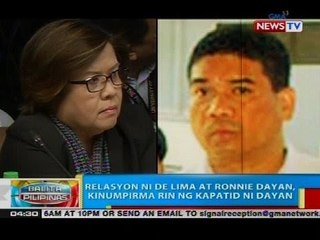 Relasyon ni de Lima at Ronnie Dayan, kinumpirma rin ng kapatid ni Dayan