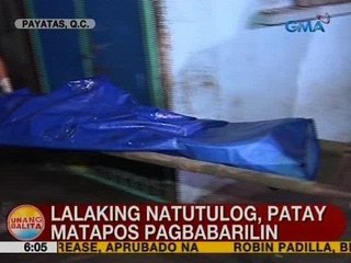 UB: Lalaking natutulog, patay matapos pagbabarilin sa QC