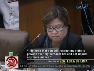 Sen. De Lima, umapela na respetuhin ang kanyang karapatan na manatiling pribado