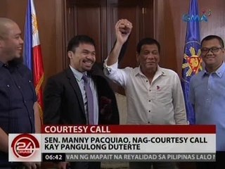 24 Oras: Sen. Manny Pacquiao, nag-courtesy call kay Pangulong Duterte