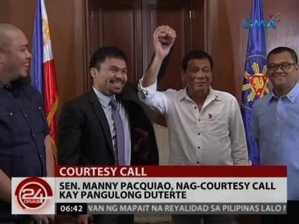 24 Oras: Sen. Manny Pacquiao, nag-courtesy call kay Pangulong Duterte