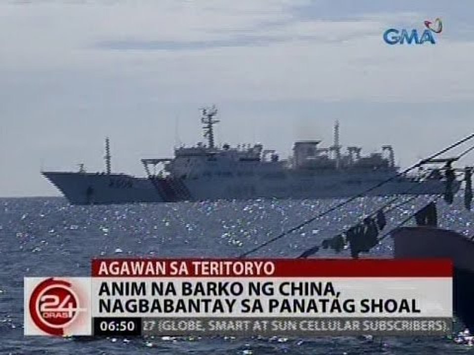24 Oras: Anim na barko ng China, nagbabantay sa Panatag Shoal