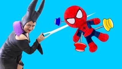 Spiderman vs Maleficent Voodoo Prank - Fun Superheroes Movie In Real Life IRL